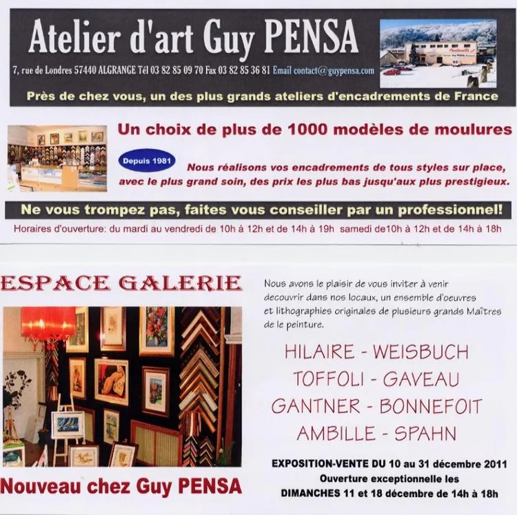 Atelier d'Art Guy Pensa à Algrange, Moselle (57)