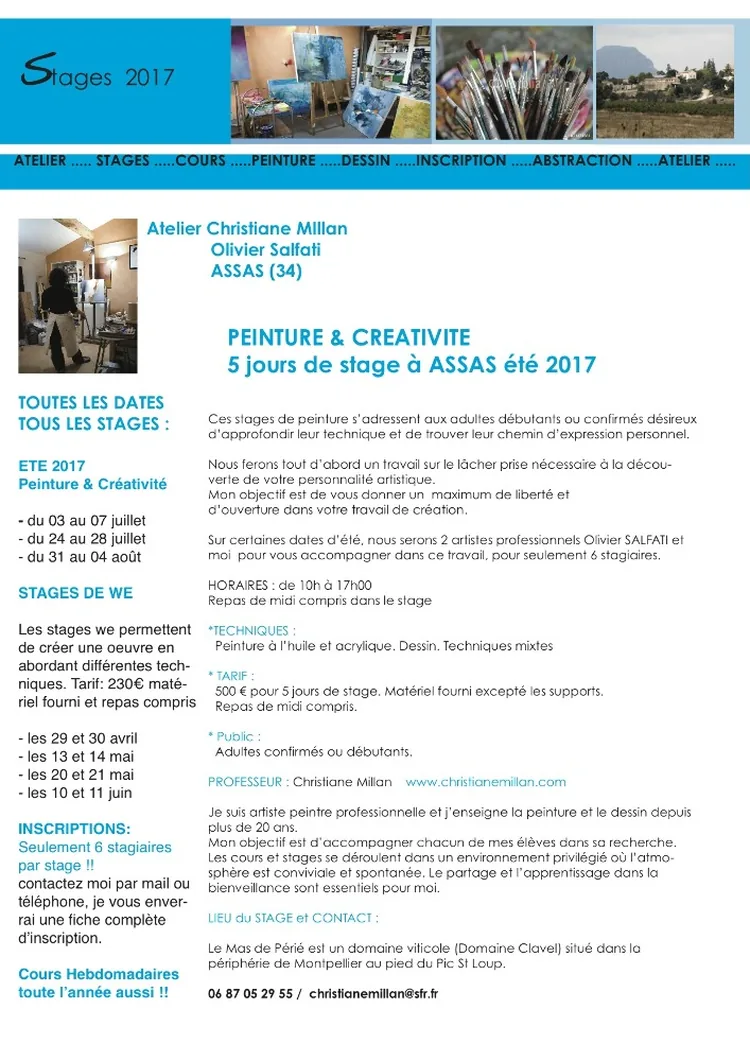 Atelier de Peinture à Assas, Hérault (34)