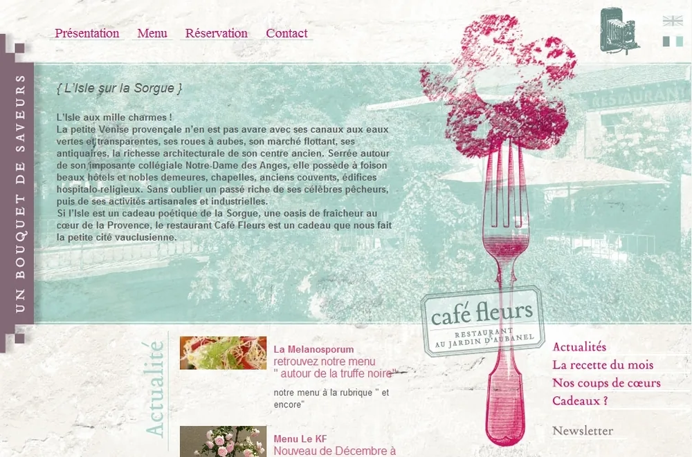 Café Fleurs - Au Jardin d'Aubanel à L'Isle-sur-la-Sorgue, Vaucluse (84)
