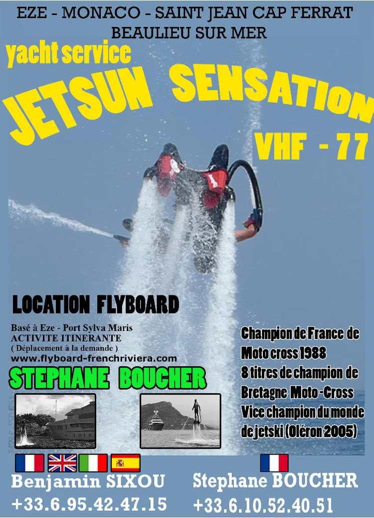 Cap Ferrat Flyboard Jetsun Sensation à Èze, Alpes-Maritimes (06)