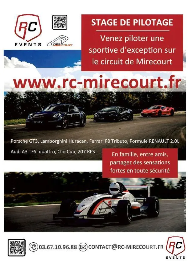 École de Pilotage Circuit de Mirecourt Rc Events à Juvaincourt, Vosges (88)
