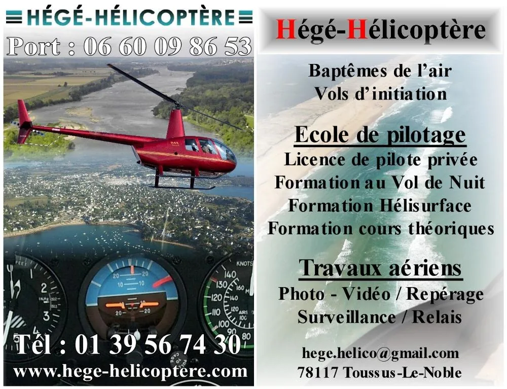 Hégé Service Hélicoptère à Toussus-le-Noble, Yvelines (78)