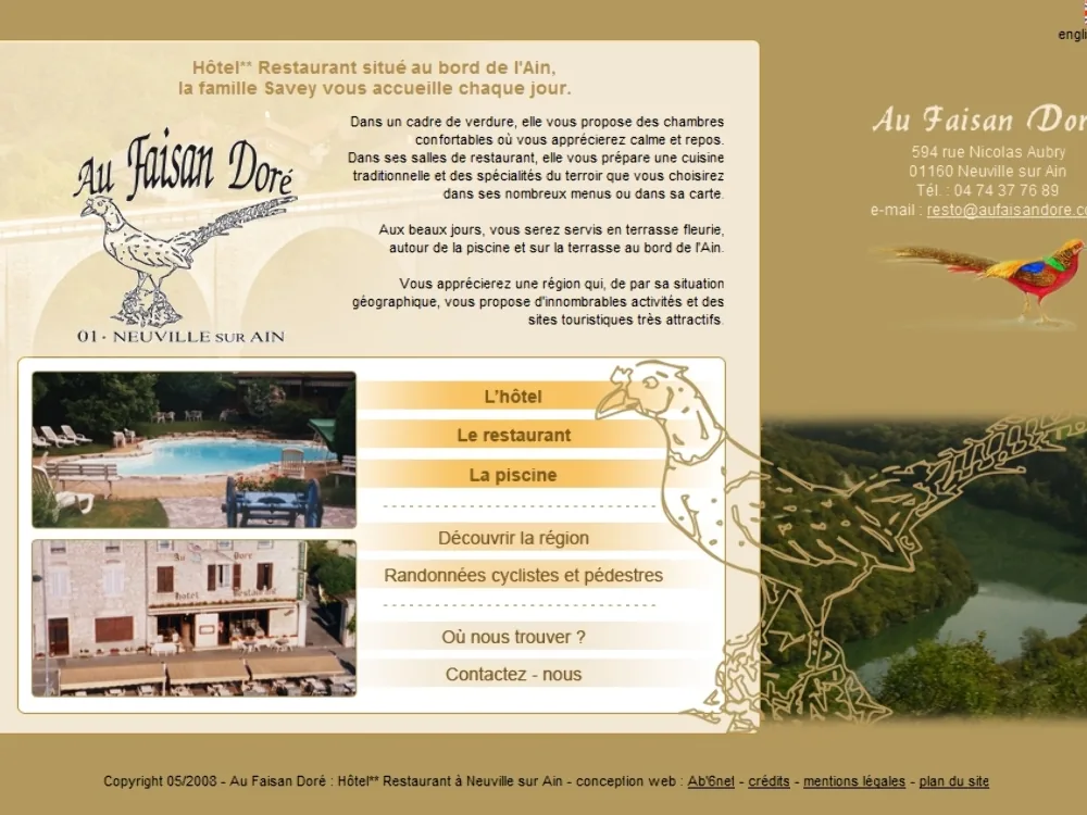 Hôtel au Faisan Doré à Neuville-sur-Ain, Ain (01)