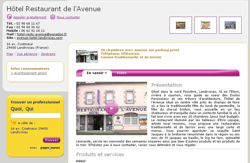 Hôtel de l'Avenue à Landivisiau, Finistère (29)