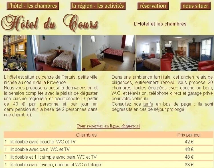 Hôtel du Cours à Pertuis, Vaucluse (84)