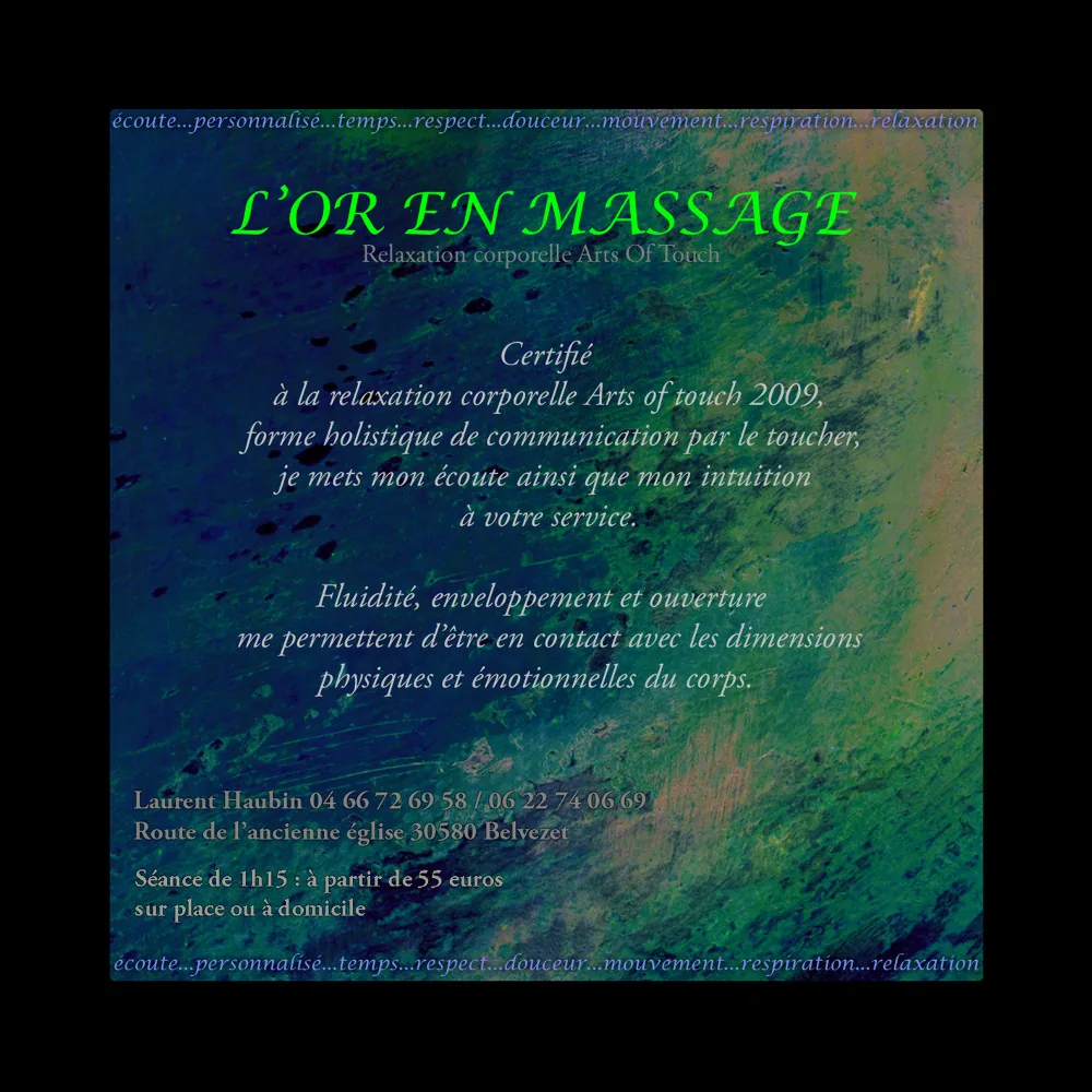 L'Or en Massage à Belvézet, Gard (30)