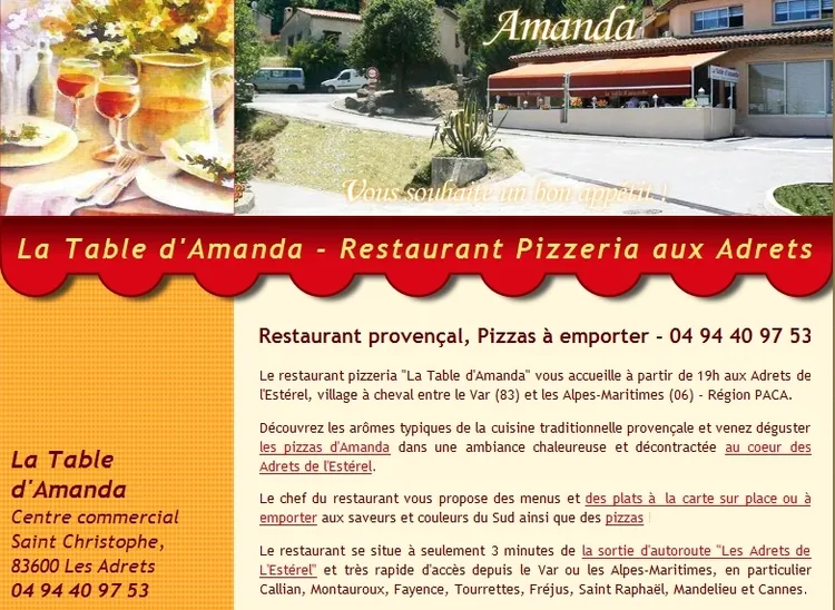 LA TABLE D'AMANDA à Les Adrets-de-l'Estérel, Var (83)