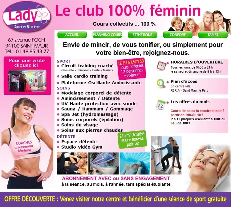 Lady Sport et Bien Etre à Saint-Maur-des-Fossés, Val-de-Marne (94)