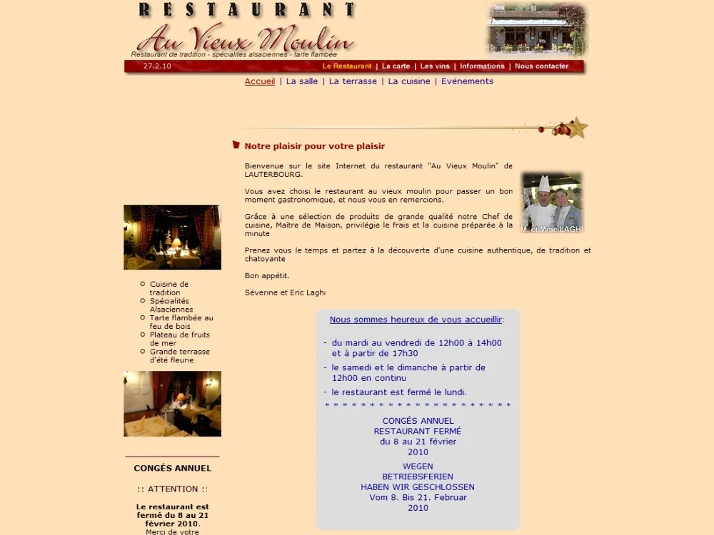 RESTAURANT AU VIEUX MOULIN à Lauterbourg, Bas-Rhin (67)