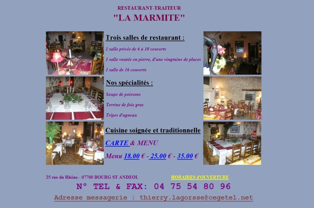 Restaurant la Marmite à Bourg-Saint-Andéol, Ardèche (07)