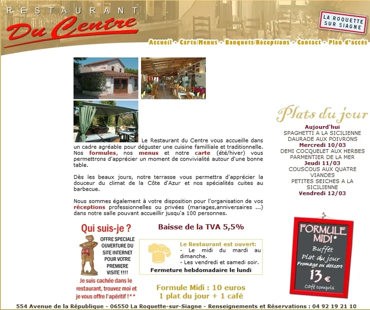 Restaurant du Centre à La Roquette-sur-Siagne, Alpes-Maritimes (06)