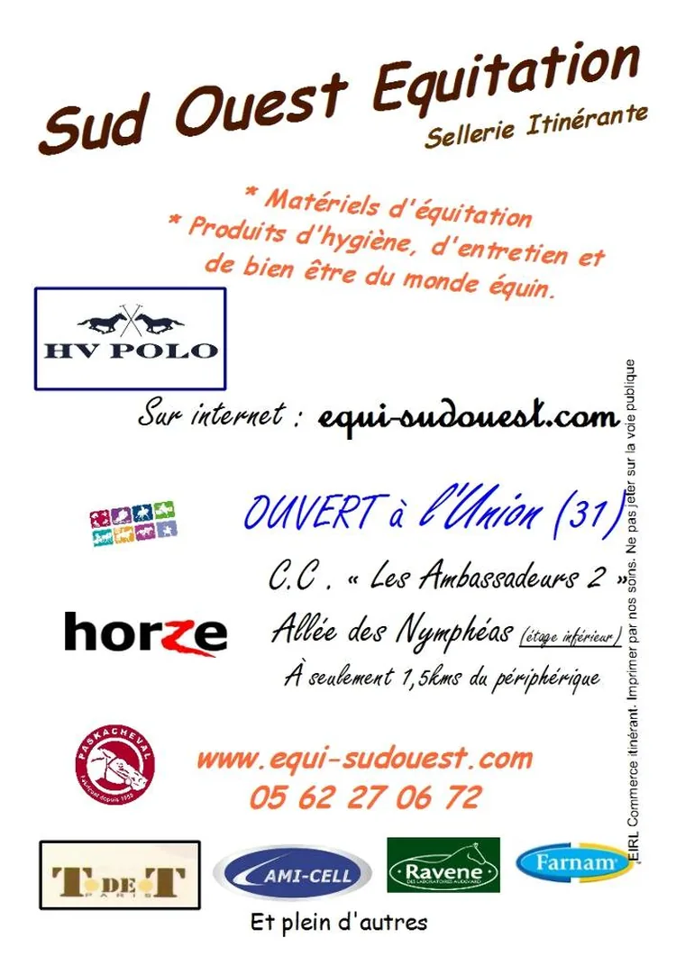 Sellerie Sud Ouest Equitation à L'Union, Haute-Garonne (31)