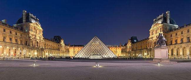 Visite du Musée du Louvre, Pyramide du Louvre, Paris 2017